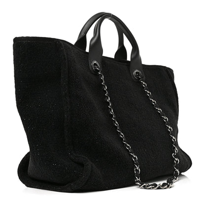 Chanel Lurex Boucle Medium Deauville Tote Black