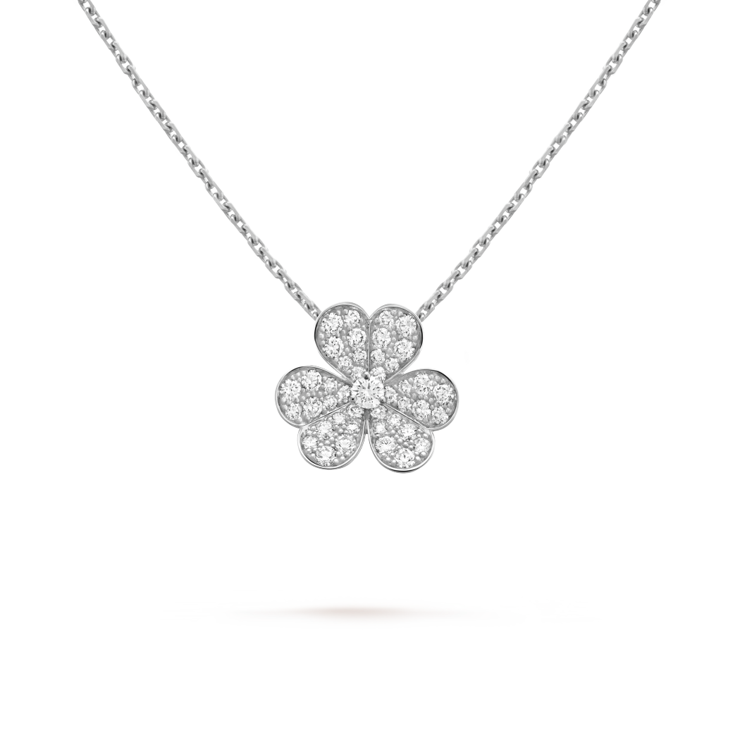 18K Gold Diamond VCA Frivole Small Pendant