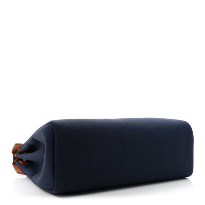 Hermes Toile Vache Hunter Herbag Zip Retourne 31 PM Bleu Marine