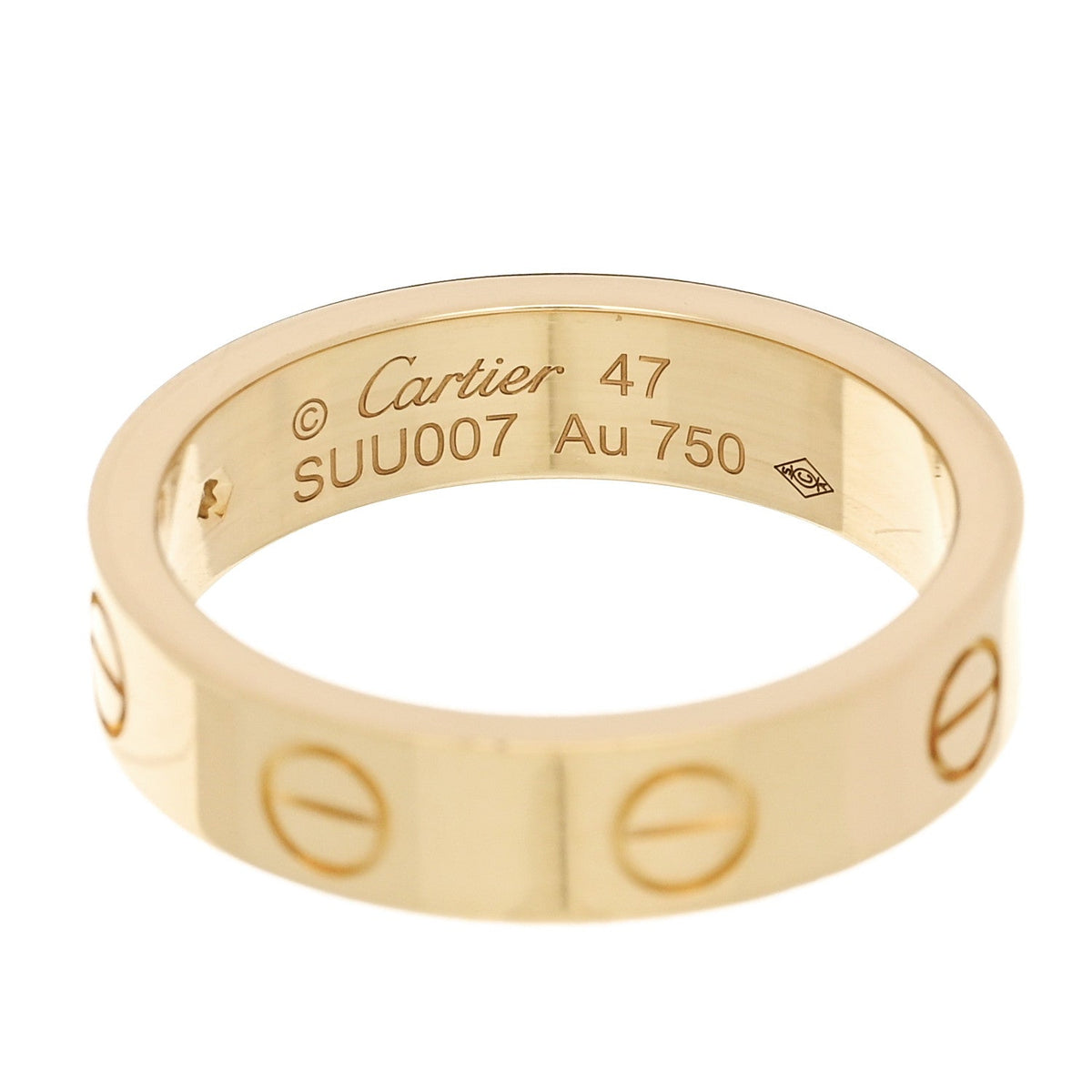 Cartier 18K Yellow Gold Diamond 4mm LOVE Wedding Band Ring 47 4