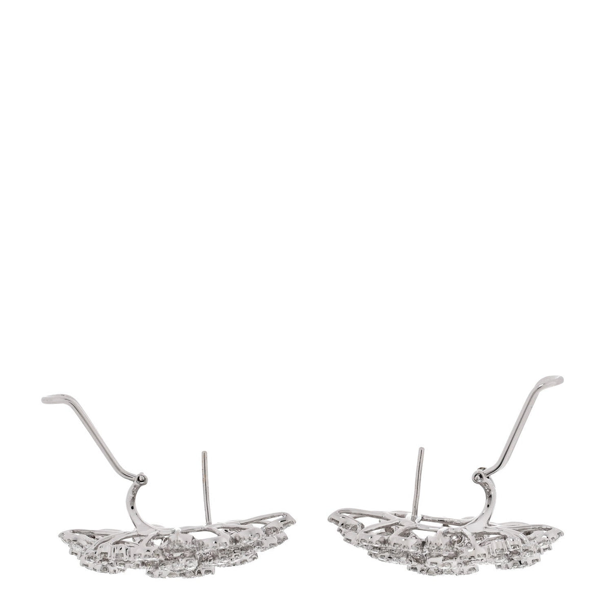 Parker & West 18K White Gold Diamond 9.28ctw Cluster Earrings