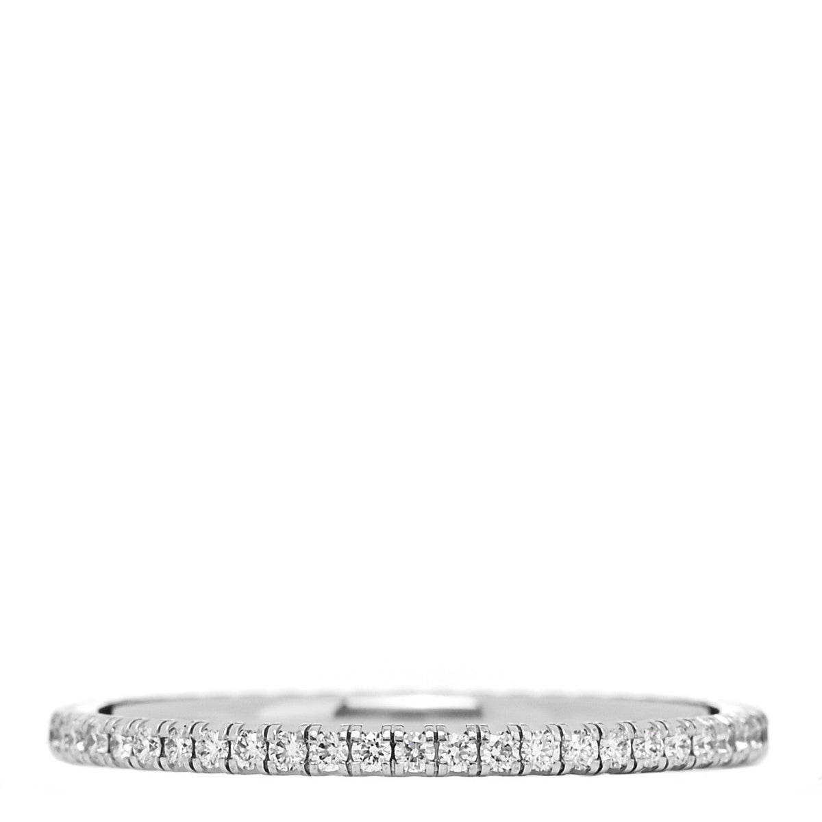 Cartier 18K White Gold Diamond 1.5mm Etincelle de Cartier Wedding Band Ring 57 8