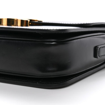Celine Shiny Calfskin Teen Triomphe Shoulder Bag Black