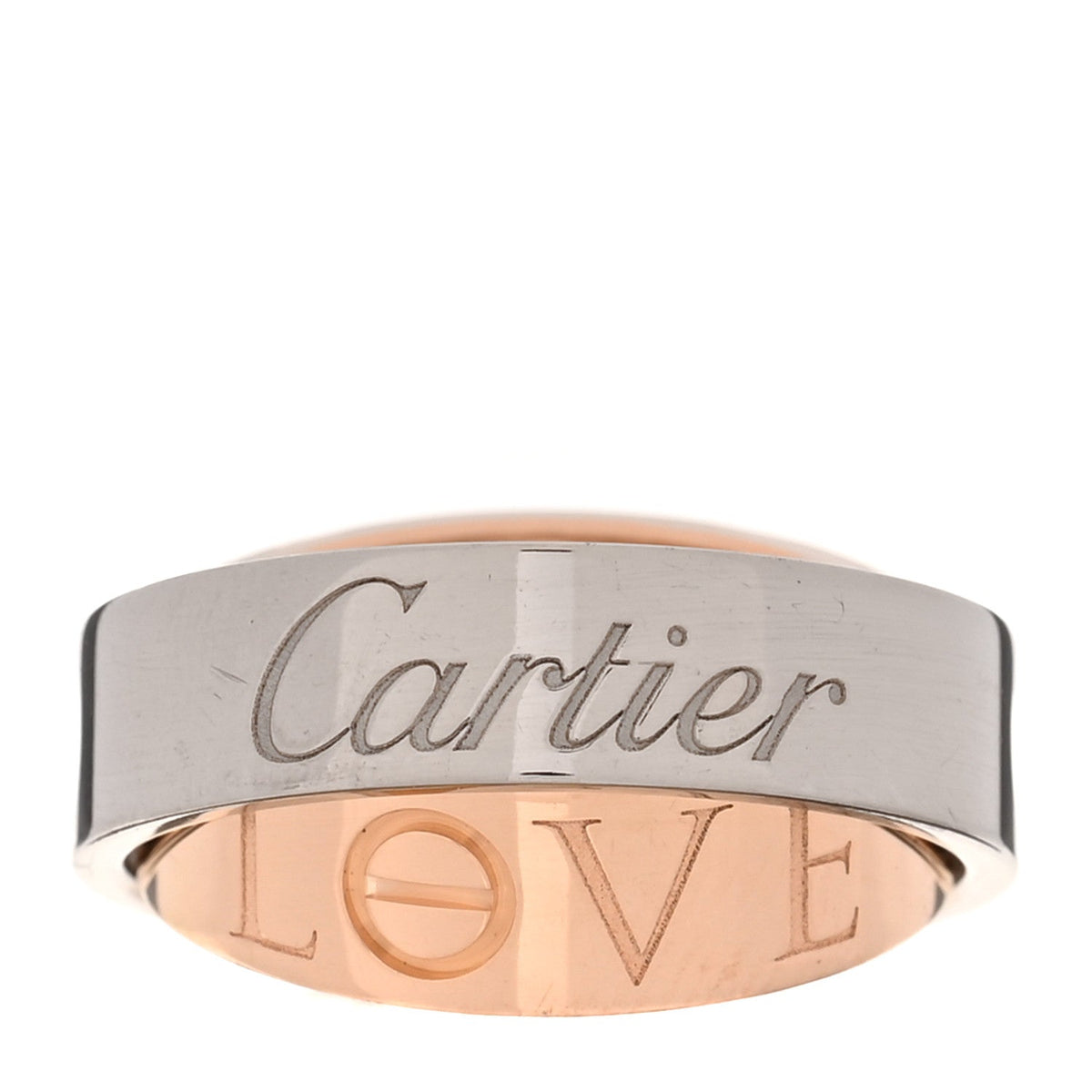 Cartier 18K White Pink Gold 5.5mm Astro LOVE Ring 50 5.25