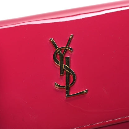 Saint Laurent Patent Calfskin Monogram Kate Wallet On Chain Fresh Fuxia