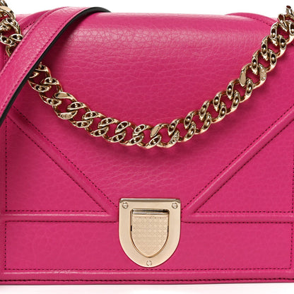 Christian Dior Grained Calfskin Medium Diorama Flap Bag Pink