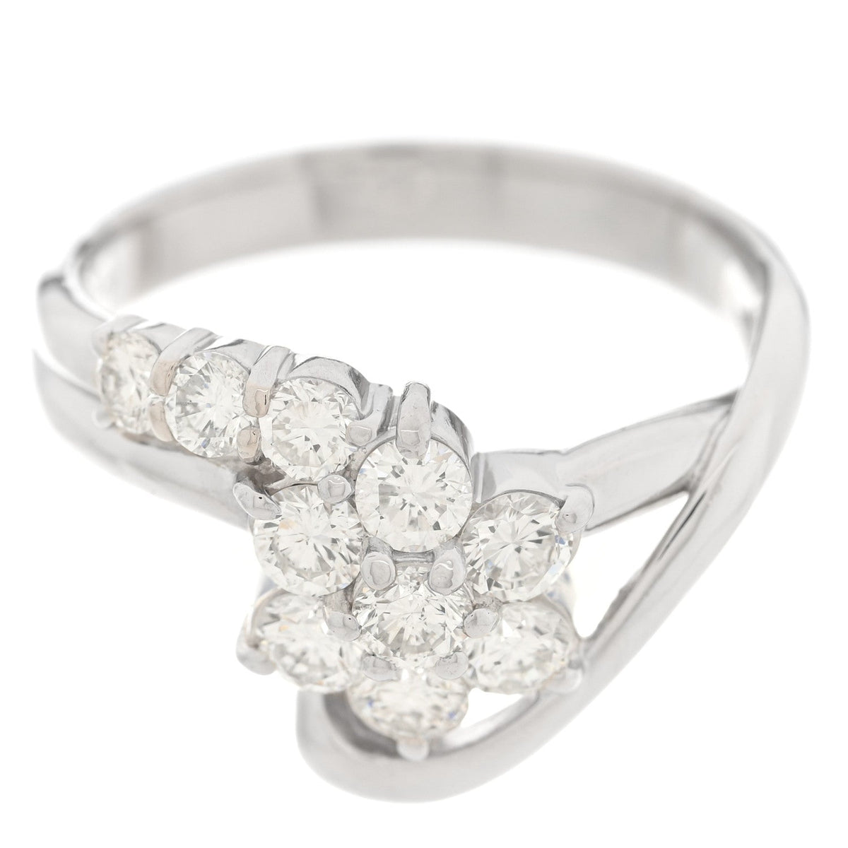 Platinum Diamond 1.06ctw Flower Ring 52 6