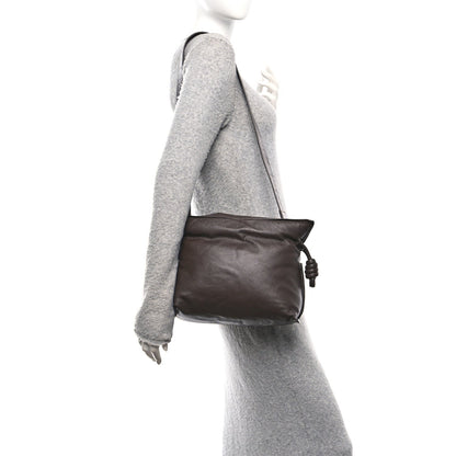 Loewe Calfskin Flamenco Puffer Knot Bag Dark Brown