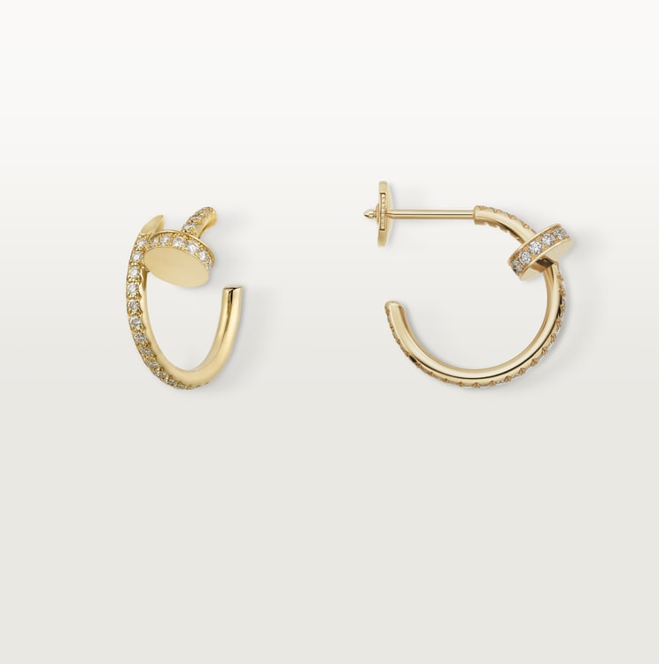 18K Gold Diamonds Cartier Juste un Clou Earrings