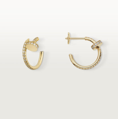 18K Gold Diamonds Cartier Juste un Clou Earrings