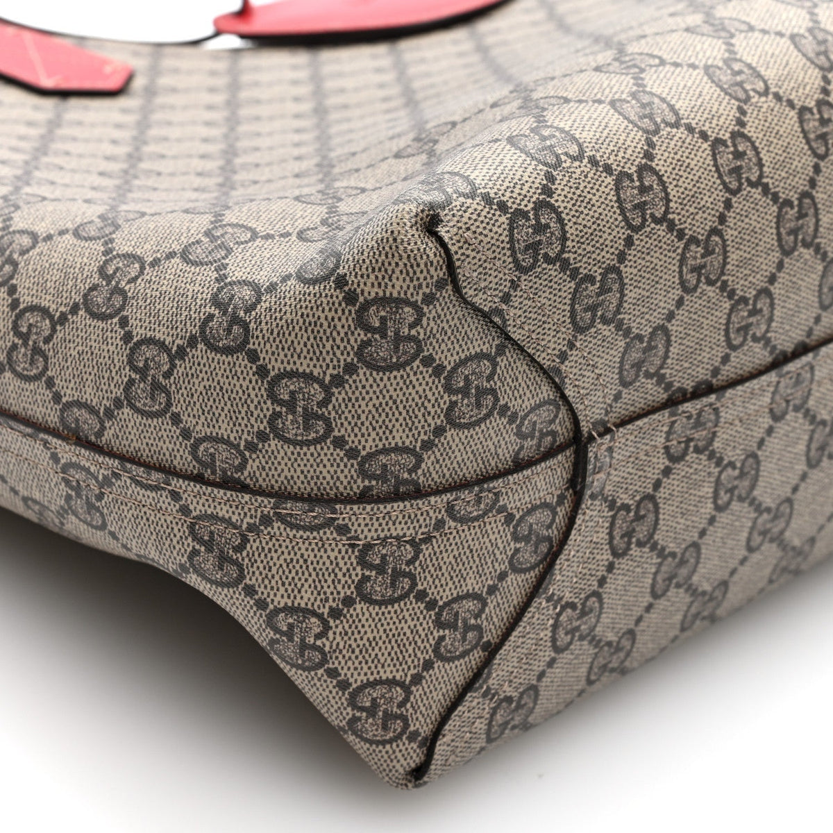 Gucci GG Supreme Monogram Medium Reversible Tote Beige Red