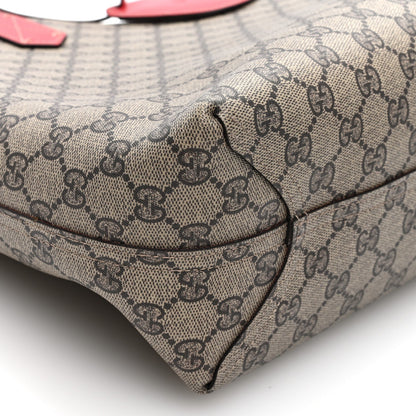Gucci GG Supreme Monogram Medium Reversible Tote Beige Red