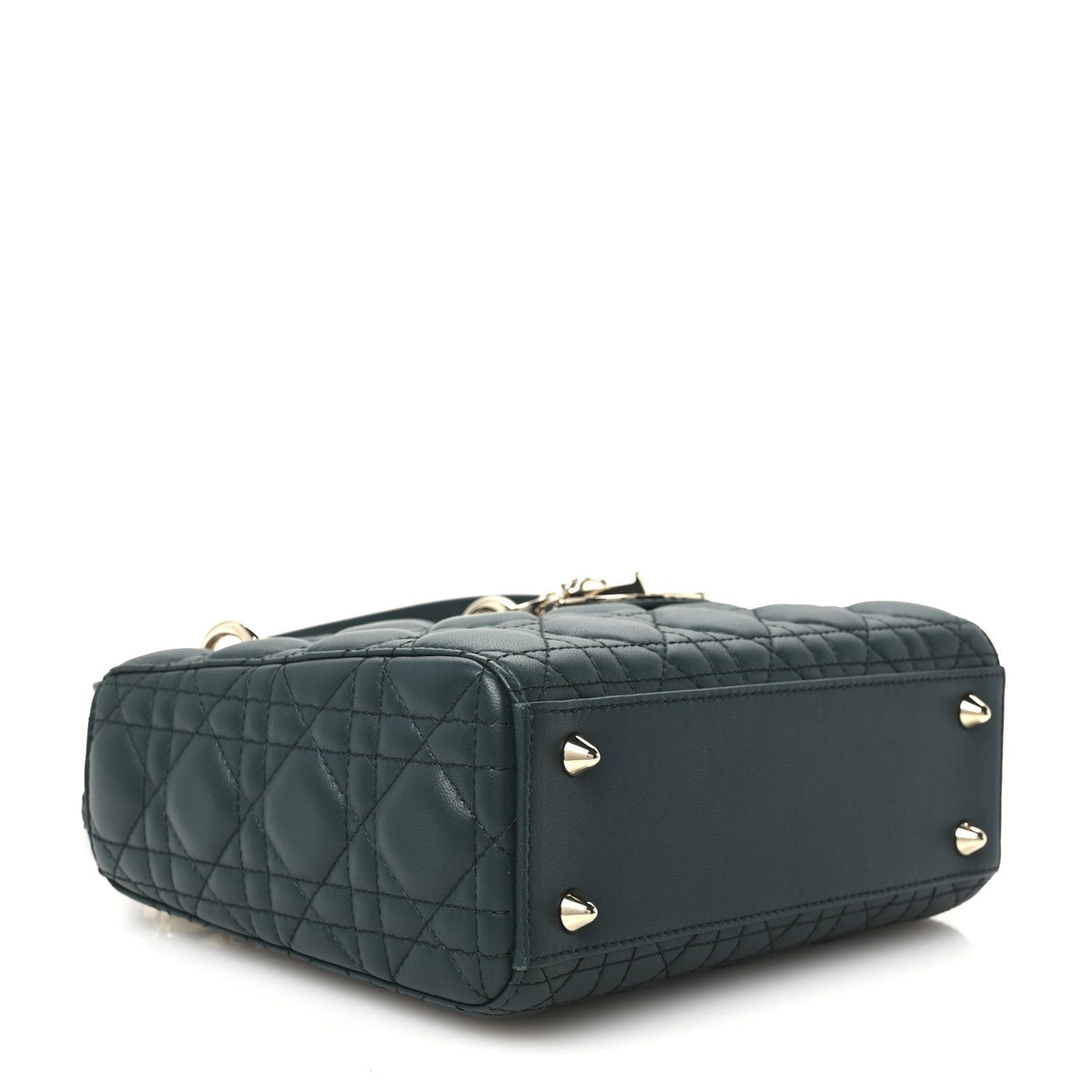 Christian Dior Lambskin Cannage Small My ABCDior Lady Dior Dark Green