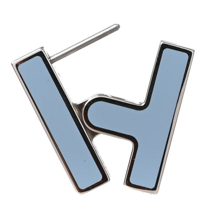 Hermes Palladium Habascule Single Earring Bleu Lin