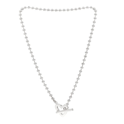 Gucci Sterling Silver Heart Toggle Necklace 39.4cm