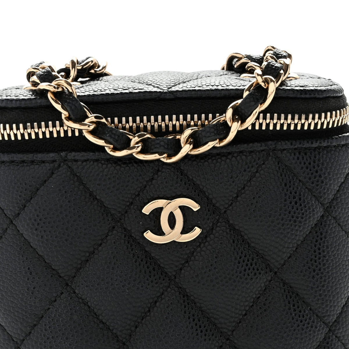 Chanel Caviar Quilted Small Vertical Vanity Case Black 1907752