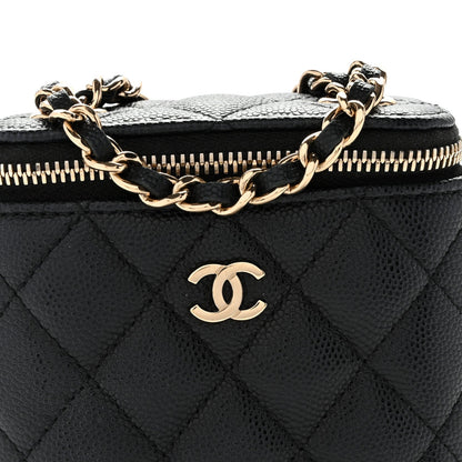 Chanel Caviar Quilted Small Vertical Vanity Case Black 1907752