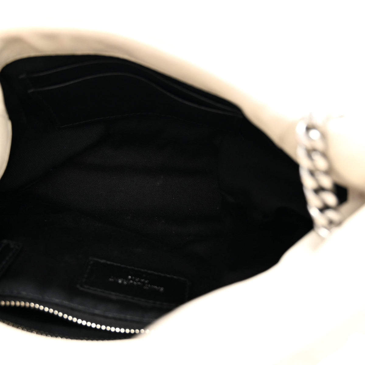 Saint Laurent Lambskin Toy Loulou Puffer Satchel Crema Soft