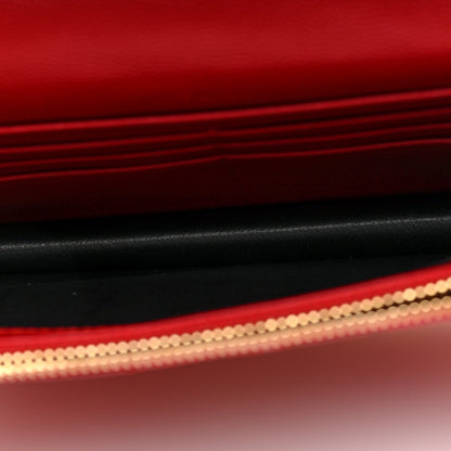 Saint Laurent Matelasse Chevron Monogram Envelope Chain Wallet New Red 1987513