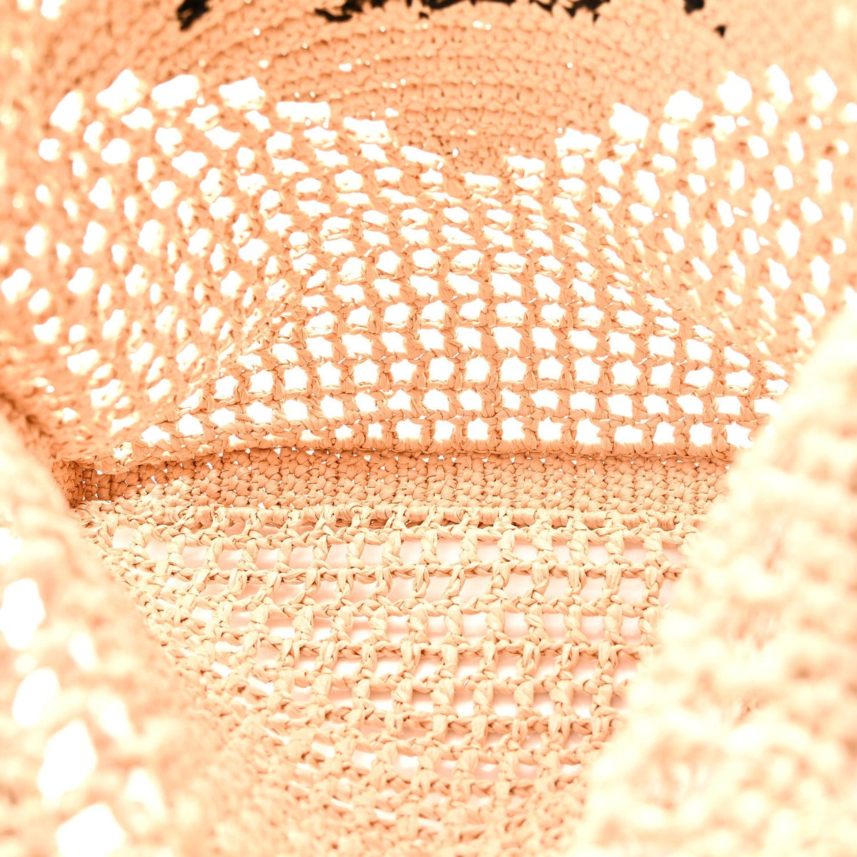 Prada Crochet Raffia Effect Logo Embroidered Tote Bag Naturale