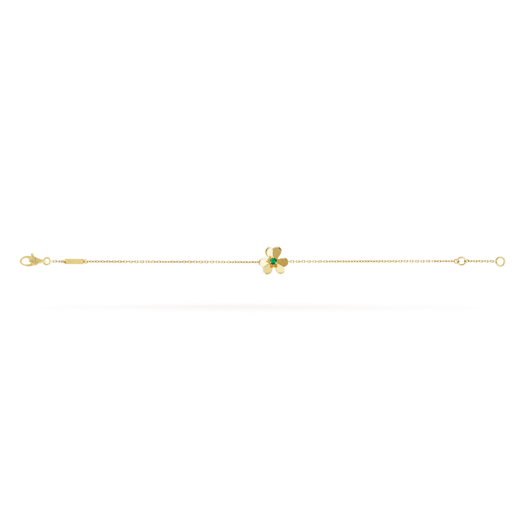 18K Yellow Gold Emerald VCA Frivole Mini Bracelet