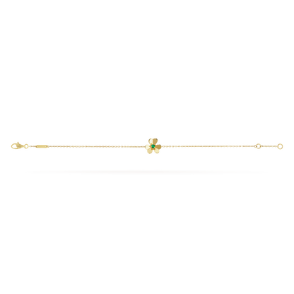 18K Yellow Gold Emerald VCA Frivole Mini Bracelet