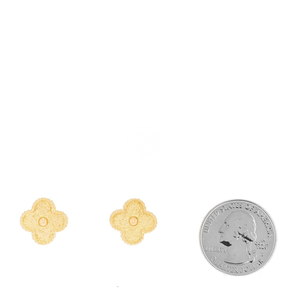 Van Cleef & Arpels 18K Yellow Gold Vintage Alhambra Earrings