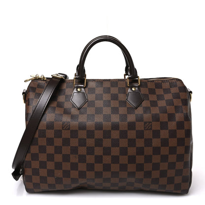 Louis Vuitton Damier Ebene Speedy Bandouliere 35 Brown