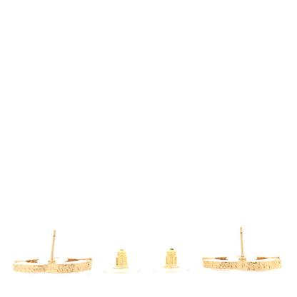 Chanel Metal Enamel CC Earrings Pink Gold