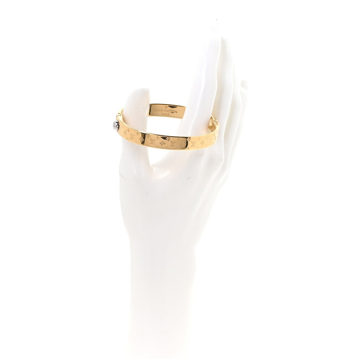 Louis Vuitton Brass Monogram Nanogram Cuff M Gold