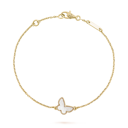 18K Yellow Gold MOP VCA Sweet Alhambra Butterfly Bracelet