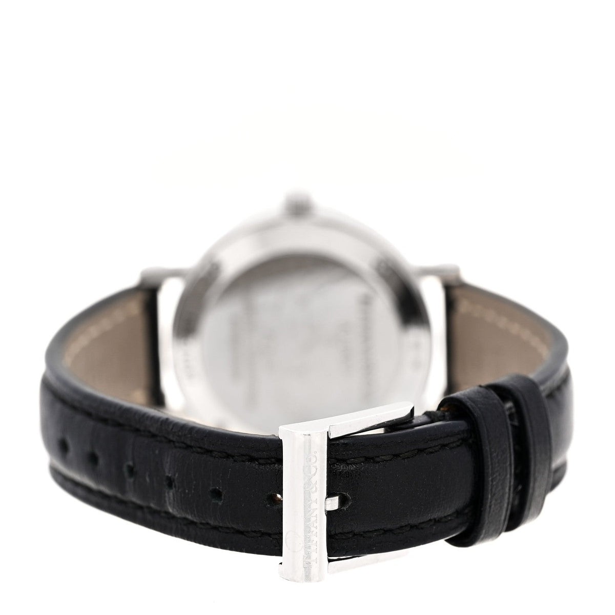Tiffany Sterling Silver Calfskin 29mm Atlas Quartz Watch Black