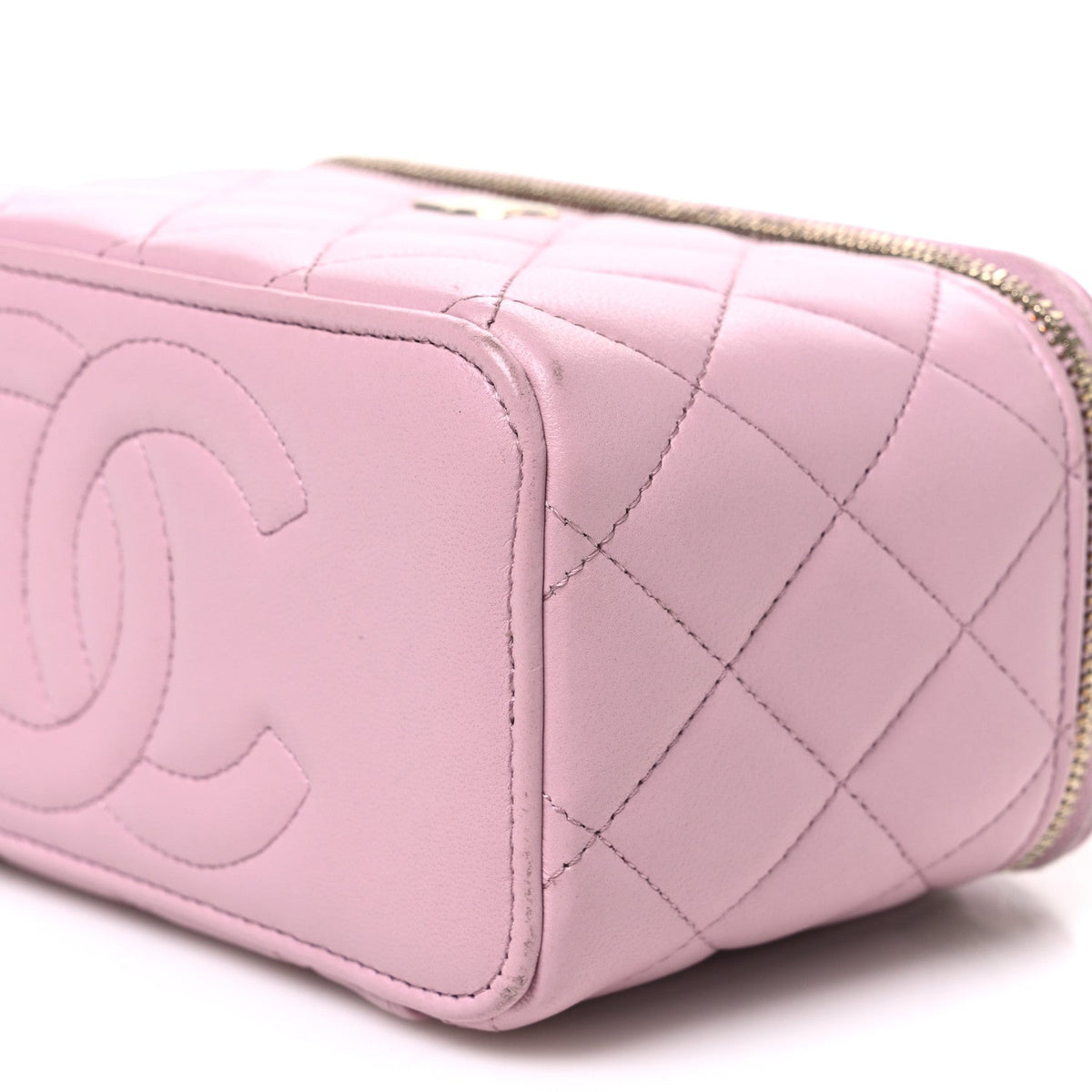 Chanel Lambskin Quilted Small Top Handle Vanity Case Light Pink 1985279