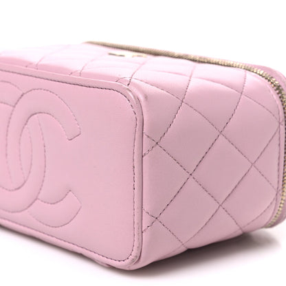 Chanel Lambskin Quilted Small Top Handle Vanity Case Light Pink 1985279