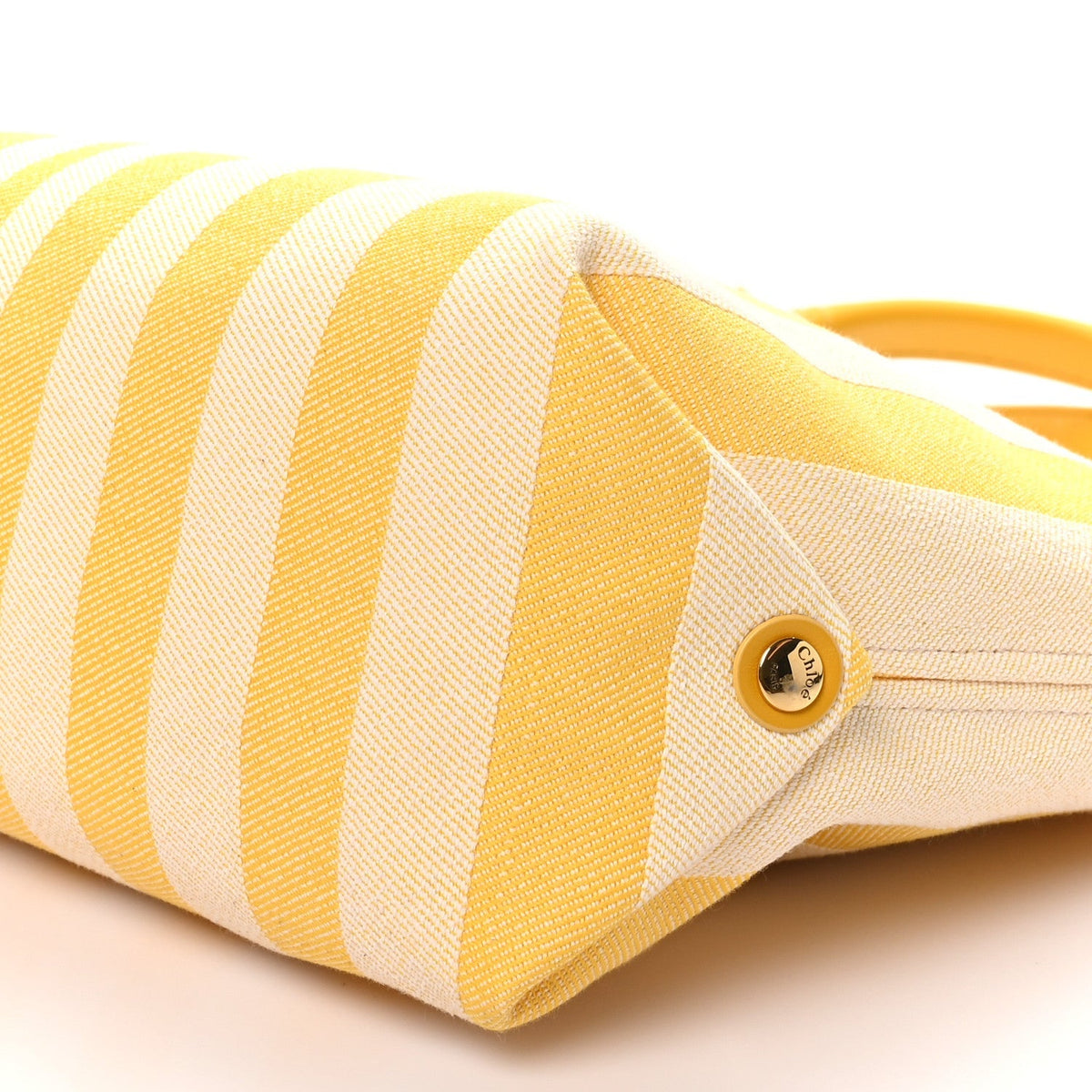 Chloe Jacquard Calfskin Stripy Small Tote Radiant Yellow