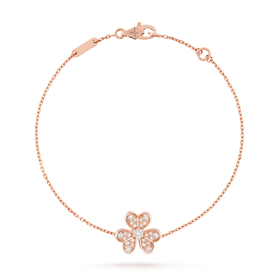 18K Gold Diamond VCA Frivole Mini Bracelet