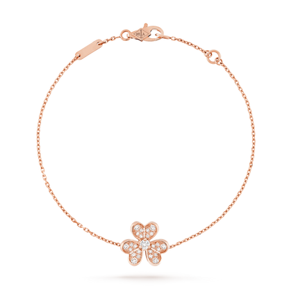 18K Gold Diamond VCA Frivole Mini Bracelet