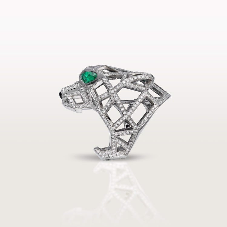 18K White Gold Diamonds Cartier Panthère De Cartier Ring