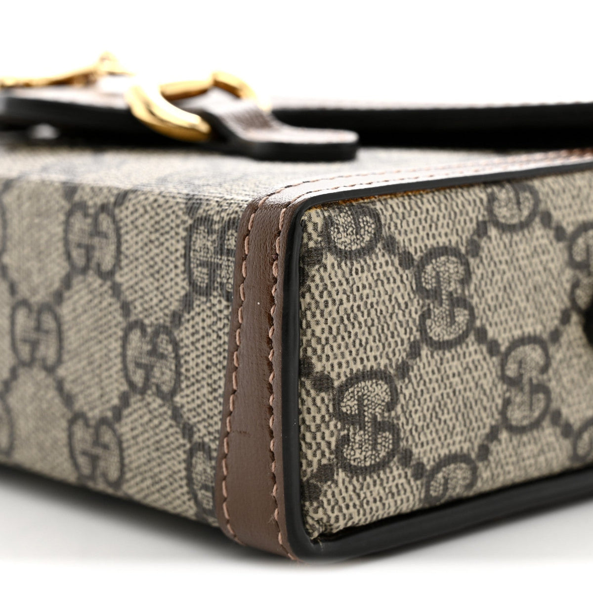 Gucci GG Supreme Monogram Mini Horsebit 1955 Shoulder Bag Beige Brown Sugar 1983200