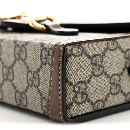 Gucci GG Supreme Monogram Mini Horsebit 1955 Shoulder Bag Beige Brown Sugar 1983200