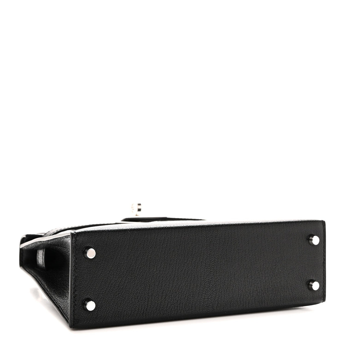 Hermes Chevre Chamkila Clou de Coeur Mini Kelly Sellier 20 Black