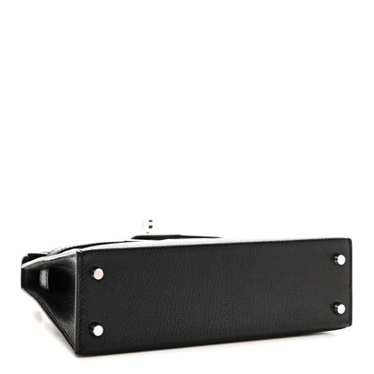 Hermes Chevre Chamkila Clou de Coeur Mini Kelly Sellier 20 Black