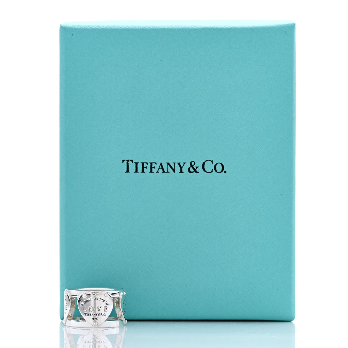 Tiffany Sterling Silver Return to Tiffany Heart Wide Band Ring 47 4