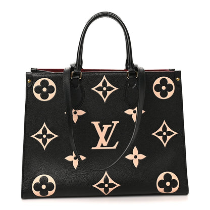 Louis Vuitton Empreinte Monogram Giant Onthego MM Black Beige