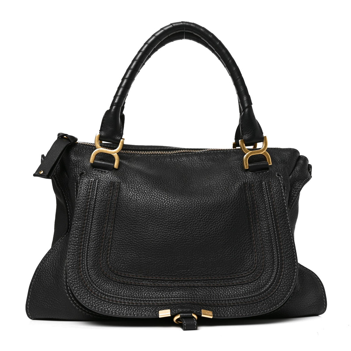 Chloe Calfskin Large Marcie Satchel Black