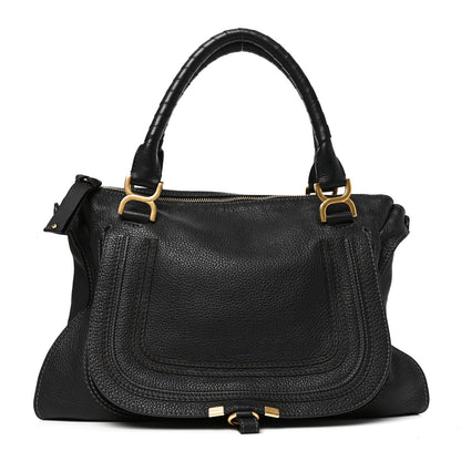 Chloe Calfskin Large Marcie Satchel Black