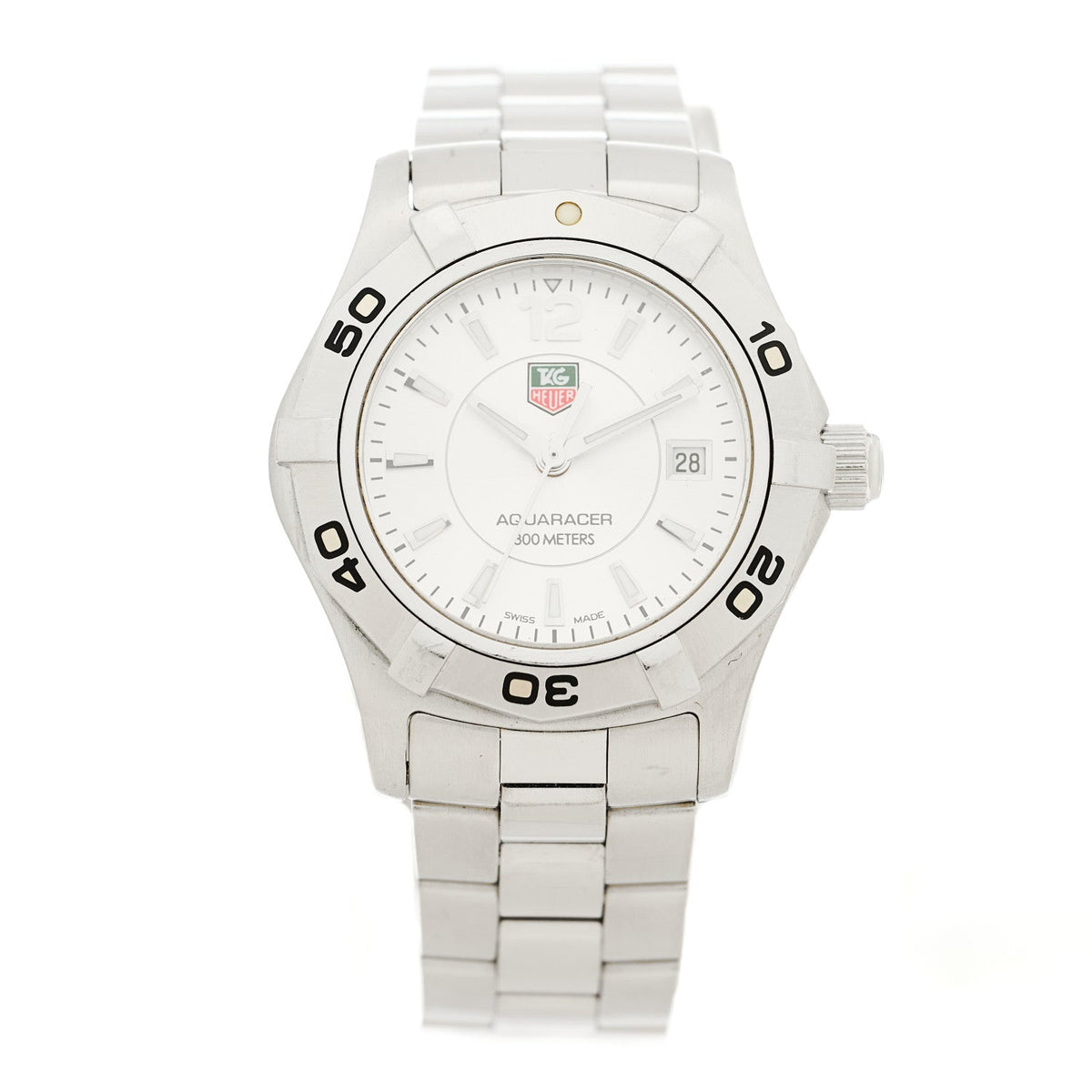 Tag Heuer Stainless Steel 27mm Aquaracer 300M Quartz Watch Silver WAF1412