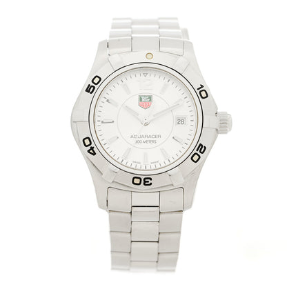 Tag Heuer Stainless Steel 27mm Aquaracer 300M Quartz Watch Silver WAF1412