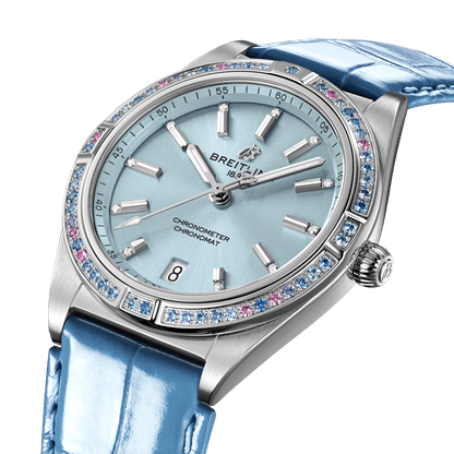 BT Chronomat Automatic 36 South Sea, Stainless Steel, 18k White Gold, Diamonds and Gem, Ref# G10380611C1P1, Unworn 2024