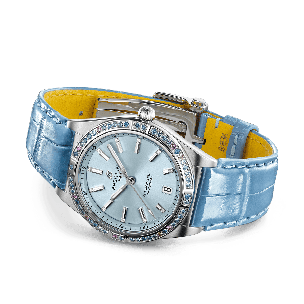 BT Chronomat Automatic 36 South Sea, Stainless Steel, 18k White Gold, Diamonds and Gem, Ref# G10380611C1P1, Unworn 2024